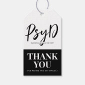 Aangepaste PsyD afstudeerfeest Dank u Cadeaulabel (Voorkant)
