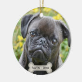 Aangepaste Pug Dog Foto Keramisch Ornament (Links)