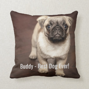 Aangepaste Pug Dog Foto Uw Pug Dog Naam Kussen