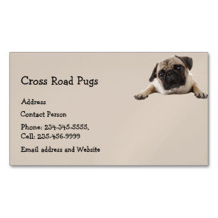 Aangepaste Pug Dog Pet Animal Logo Business Car Magnetisch Visitekaartje