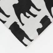 Aangepaste Pug Dog Silhouet Fleece Deken (Hoek)