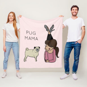Aangepaste Pug Mama Fleece Blanket Deken
