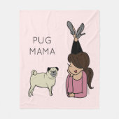 Aangepaste Pug Mama Fleece Blanket Deken (Voorkant)