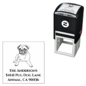 Aangepaste Pug Return Address Stempel (In situ)