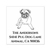 Aangepaste Pug Return Address Stempel (Design)