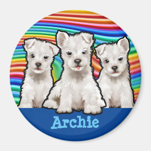 Aangepaste puppies voor regenboog met magneet. magneet