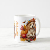 Aangepaste puppy mok herfst cadeau (Voorkant rechts)