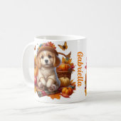 Aangepaste puppy mok herfst cadeau (Voorkant links)