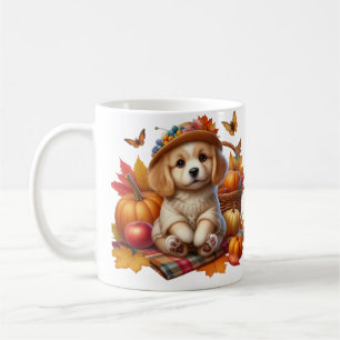 Aangepaste puppy mok herfst cadeau
