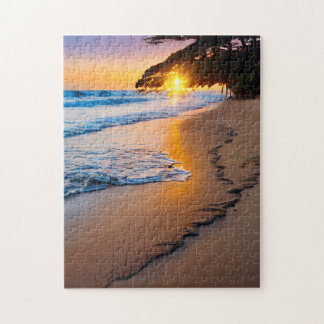 Aangepaste puzzel foto Print Strand zonsondergang