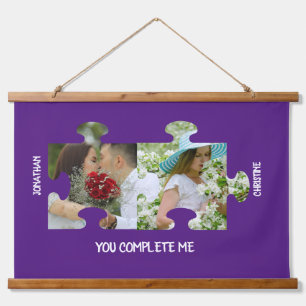 Aangepaste puzzel Je vult me een paar foto Hangend Wandkleed