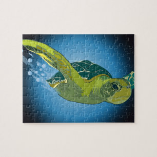 AANGEPASTE PUZZEL MET GESCHENKDOOS- ZEE SCHILDPAD