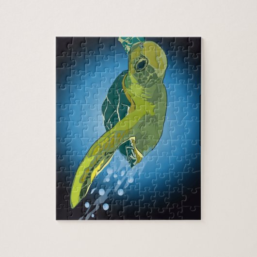 AANGEPASTE PUZZEL MET GESCHENKDOOS- ZEE SCHILDPAD LEGPUZZEL (Verticaal)