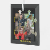 Aangepaste puzzelfoto Je vult me paar in Glas Ornament (Voorkant links)