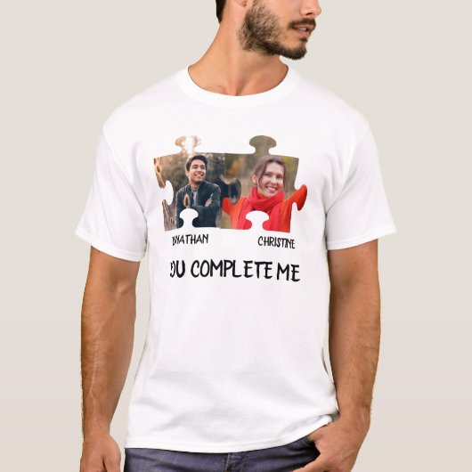 Aangepaste puzzelfoto Je vult me paar in T-shirt (Voorkant)