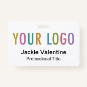 Aangepaste PVC Naam Badge met Logo Clip Reel Lanya (Voorkant)