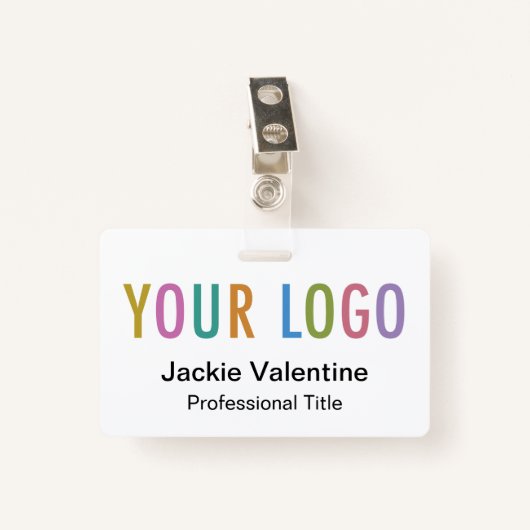 Aangepaste PVC Naam Badge met Logo Clip Reel Lanya (Voorkant met clip)