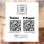 Aangepaste QR-betaling | Venmo- en PayPal-logoweer Raamsticker (Vel 2)