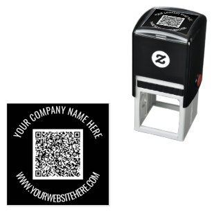 Aangepaste QR-code Aangepaste tekst en kleurenstem Zelfinktende Stempel