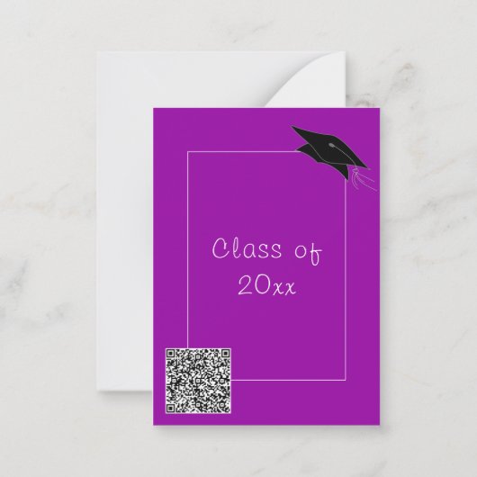 Aangepaste QR Code Afstuderen Uitnodiging Uw kleur (Achterkant)