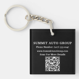 Aangepaste QR-code Auto of Auto Dealer Promotionel Sleutelhanger