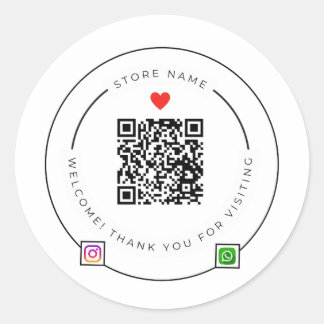 Aangepaste QR-code bedankstickers | Instagram Ronde Sticker