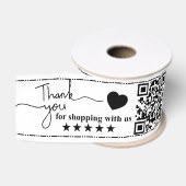 Aangepaste QR-code Bedankt Klein Bedrijf Grosgrain Lint (Spoel)