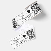 Aangepaste QR-code Bedankt Klein Bedrijf Grosgrain Lint (Achterkant)