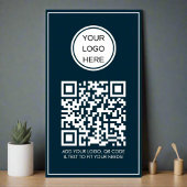 Aangepaste QR Code Bedrijf Logo Professional Blauw Poster