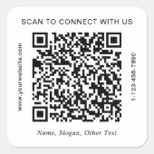 Aangepaste QR-code Bedrijven Vierkante Sticker (Voorkant)