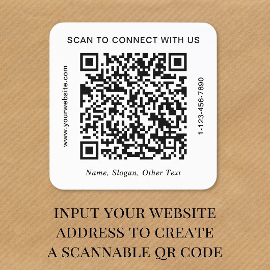 Aangepaste QR-code Bedrijven Vierkante Sticker