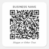 Aangepaste QR-code Bedrijven Vierkante Sticker (Voorkant)