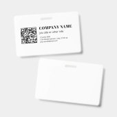 Aangepaste QR-code & Bewerkbare Retro-Moderne Teks Badge (Voor- en achterkant)