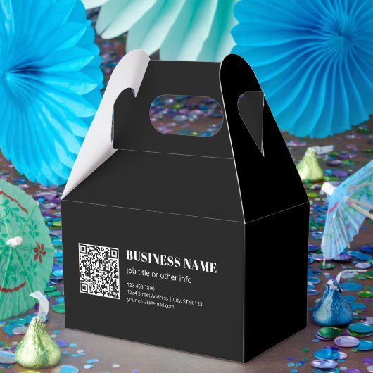 Aangepaste QR-code & Bewerkbare Retro-Moderne Teks Bedankdoosjes (Feest)