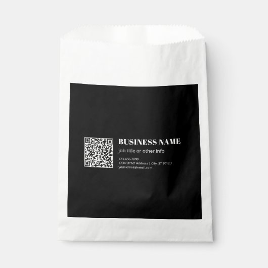 Aangepaste QR-code & Bewerkbare Retro-Moderne Teks Bedankzakje (Voorkant)