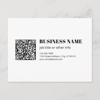 Aangepaste QR-code & Bewerkbare Retro-Moderne Teks Briefkaart