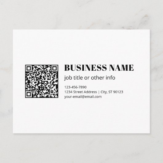 Aangepaste QR-code & Bewerkbare Retro-Moderne Teks Briefkaart (Voorkant)