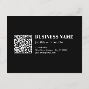 Aangepaste QR-code & Bewerkbare Retro-Moderne Teks Briefkaart
