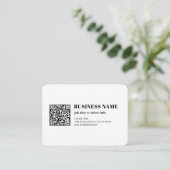 Aangepaste QR-code & Bewerkbare Retro-Moderne Teks Informatiekaartje (Staand voorkant)