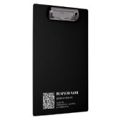 Aangepaste QR-code & Bewerkbare Retro-Moderne Teks Klembord (Rechts)