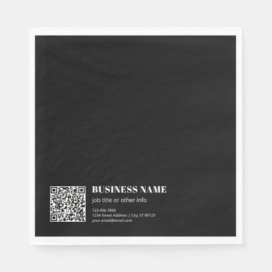 Aangepaste QR-code & Bewerkbare Retro-Moderne Teks Servet (Voorkant)