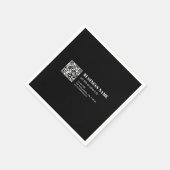 Aangepaste QR-code & Bewerkbare Retro-Moderne Teks Servet (Hoek)