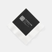 Aangepaste QR-code & Bewerkbare Retro-Moderne Teks Servet (Hoek)
