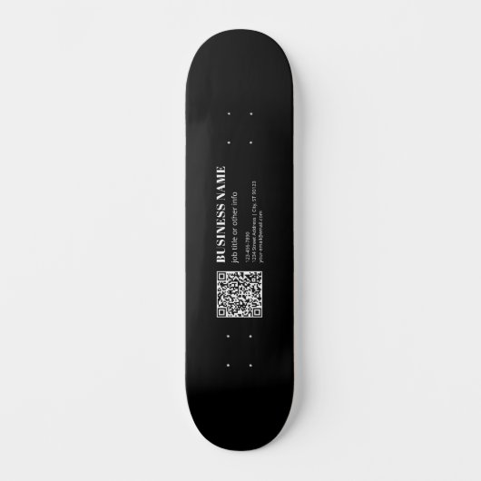 Aangepaste QR-code & Bewerkbare Retro-Moderne Teks Skateboard (Voorkant)
