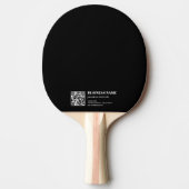 Aangepaste QR-code & Bewerkbare Retro-Moderne Teks Tafeltennisbatje (Voorkant)