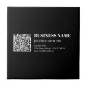 Aangepaste QR-code & Bewerkbare Retro-Moderne Teks Tegeltje (Voorkant)