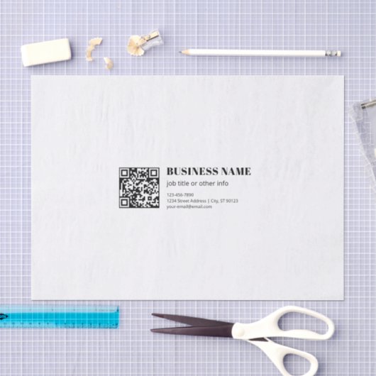 Aangepaste QR-code & Bewerkbare Retro-Moderne Teks Tissuepapier (Craft)
