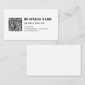 Aangepaste QR-code & Bewerkbare Retro-Moderne Teks Visitekaartje (Voorkant / Achterkant)