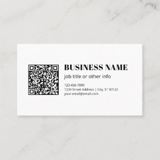 Aangepaste QR-code & Bewerkbare Retro-Moderne Teks Visitekaartje