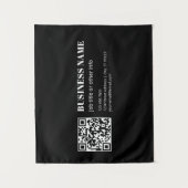 Aangepaste QR-code & Bewerkbare Retro-Moderne Teks Wandkleed (Voorkant)